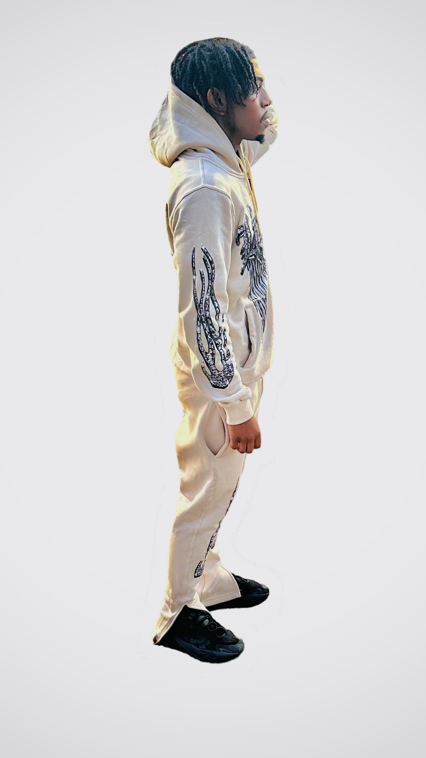 Cream Angel wings sweatsuit