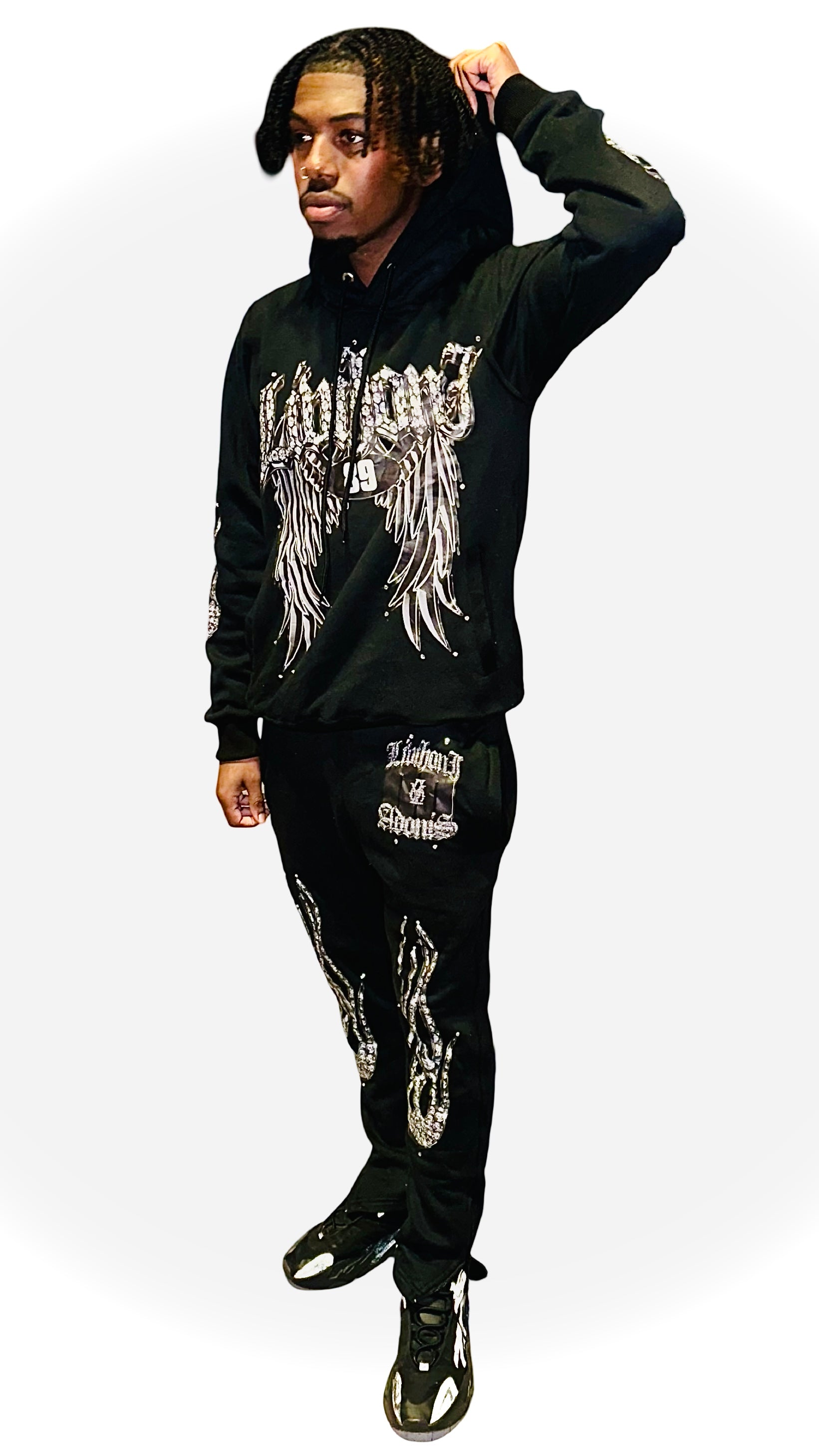 Black Angel wings sweat suits